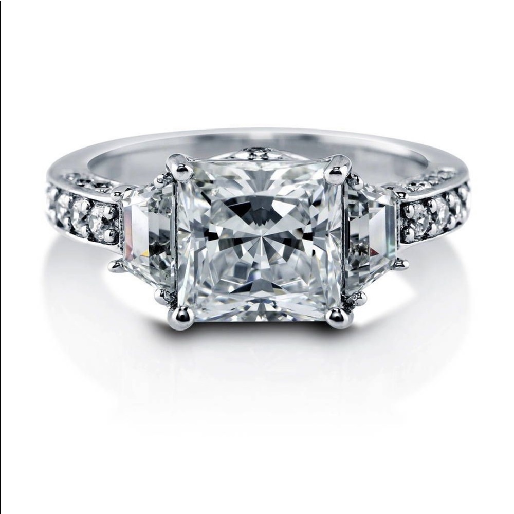 Sterling silver CZ wedding ring